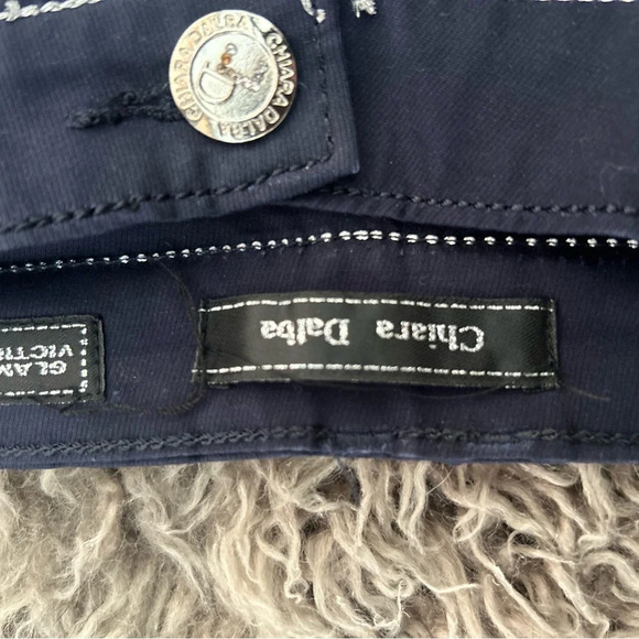 Chiara Dalba  “Glam” pants in navy size 32 - Picture 4 of 10